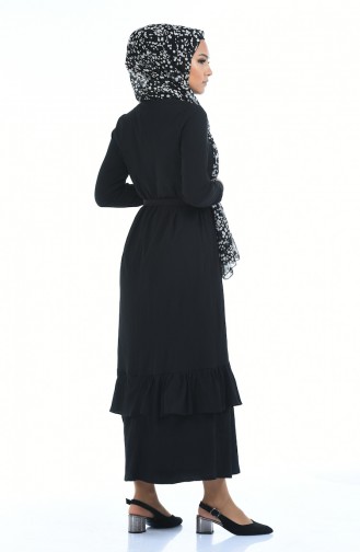 Schwarz Hijab Kleider 5790-07