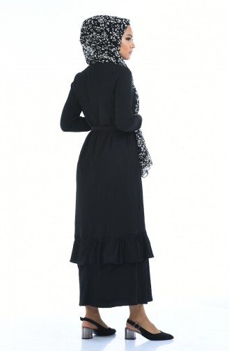 Robe Froncée a Boutons 5790-07 Noir 5790-07