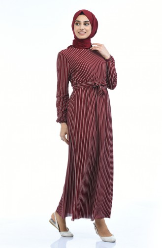 Claret Red Hijab Dress 1046-06