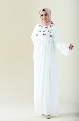 Ecru Hijab Dress 0073-01