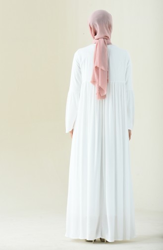 Ecru Hijab Dress 0073-01