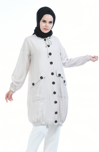 Aerobin Kumaş Kapüşonlu Tunik 5791-07 Taş