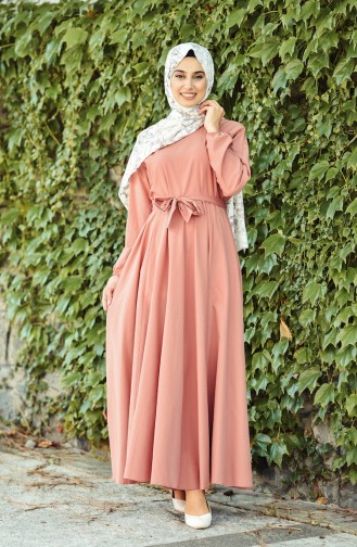 Dusty Rose Hijab Dress 12011-02