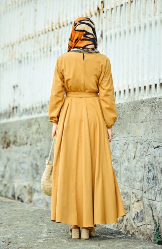 Mustard Hijab Dress 12011-08