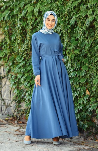Indigo Hijab Dress 12011-01