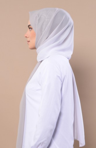 Chiffon Schal  13086-16 Grau Weiss 13086-16