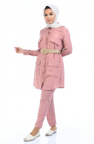 Aerobin Fabric Belt Tunic Trousers Double Suit 5826-03 Dried Rose 5826-03