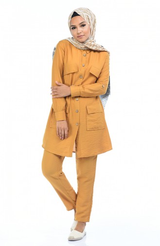 Aerobin Fabric Belt Tunic Trousers Double Suit 5826-06 Mustard 5826-06