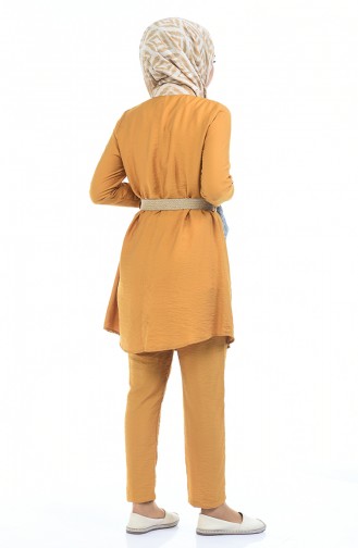 Aerobin Fabric Belt Tunic Trousers Double Suit 5826-06 Mustard 5826-06