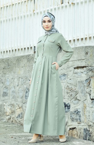 Khaki Hijab Dress 12012-03