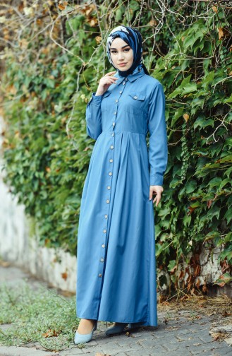 Indigo Hijab Dress 12012-05