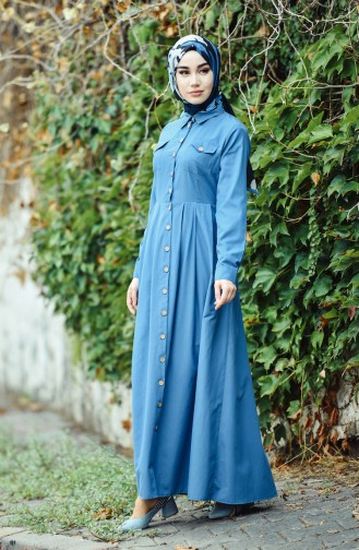 Indigo Hijab Dress 12012-05