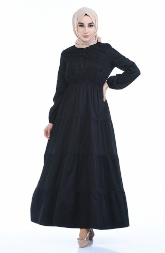 Schwarz Hijab Kleider 4016-03