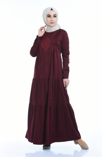 Claret red İslamitische Jurk 4055-03