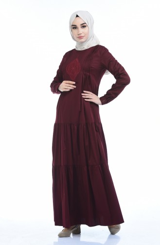 Robe Froncée 4055-03 Bordeaux 4055-03