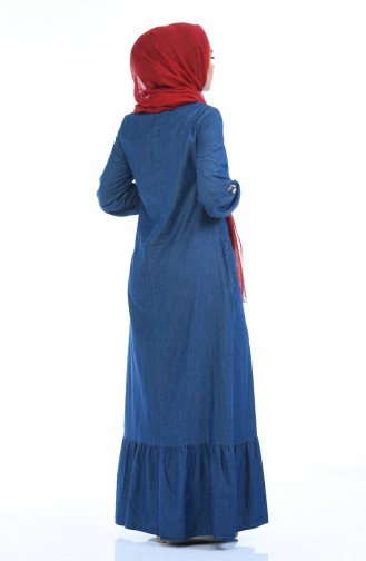 Dunkelblau Hijab Kleider 4069-01