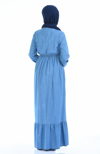 Robe Froncée 4074-01 Bleu Jean 4074-01