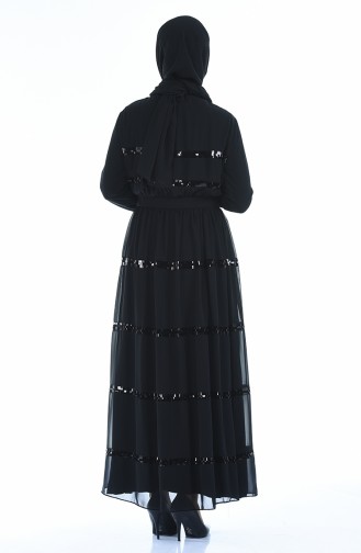 Schwarz Hijab-Abendkleider 2165-01