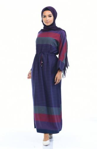 Purple Hijab Dress 18147-02