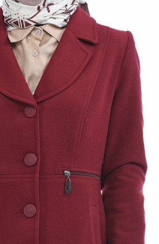 معطف طويل أحمر كلاريت 1485-02