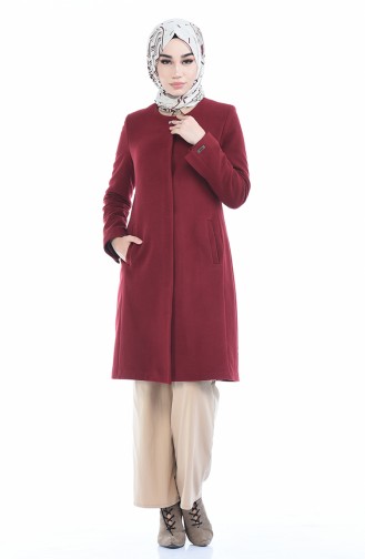 معطف طويل أحمر كلاريت 1486-02