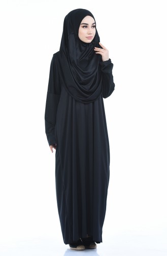 Robe de Prière Pratique 1001B-01 Noir 1001B-01