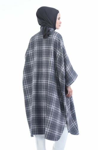 Ecossai Gemusterter Winterlich Poncho   5001A-01 Grau 5001A-01