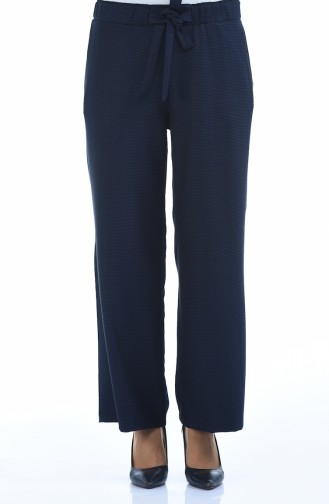 Pantalon Large Taille élastique 4242-04 Bleu Marine 4242-04