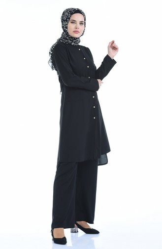 Ensemble Deux Pieces Tunique Pantalon 1197-09 Noir 1197-09