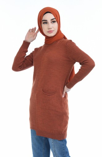 Triko Cepli Tunik 4925-03 Tütün