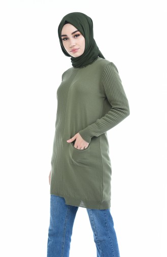 Tunique Tricot avec Poches 4925-06 Khaki 4925-06