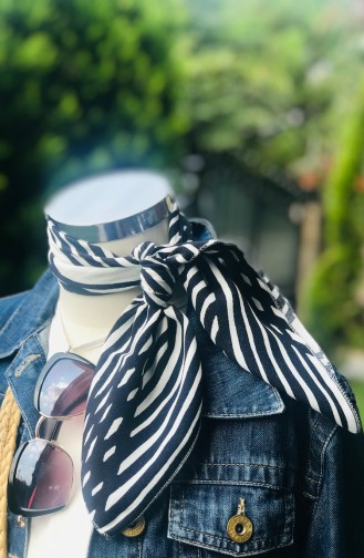 Foulard Crêpe a Motifs 53962-01 Noir Blanc 53962-01