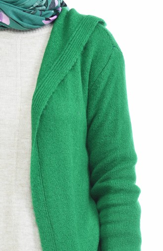 Gilet Tricot a Capuche 4119-02 Vert 4119-02