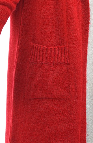 Gilet Tricot a Capuche 4119-03 Rouge 4119-03