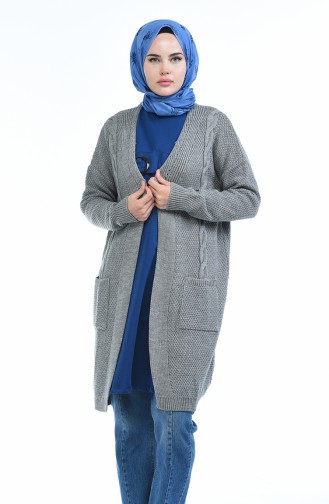 Gilet Tricot Col V 4132-01 Gris 4132-01