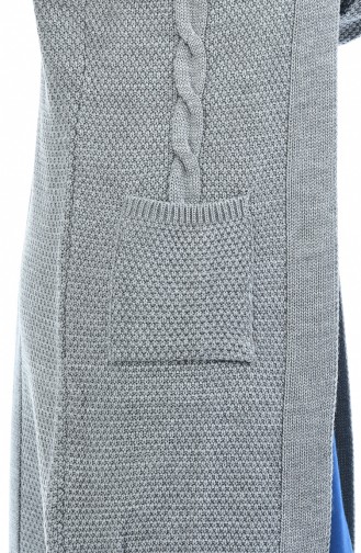 Gilet Tricot Col V 4132-01 Gris 4132-01