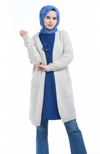 Trikot V-Kragen Strickjacke 4132-04 Nerz 4132-04