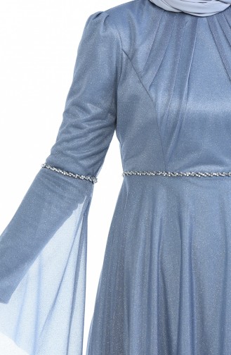 Robe de Soirée a Paillettes 9012-01 Gris 9012-01