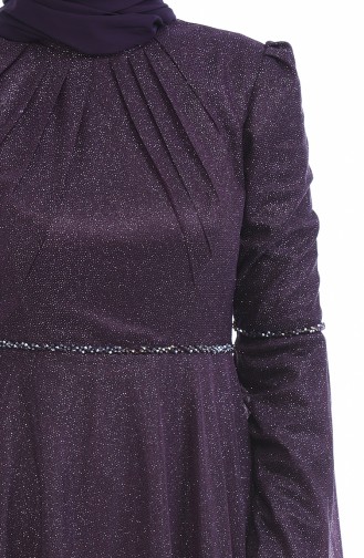 Silbernes Abendkleid 9012-02 Lila 9012-02