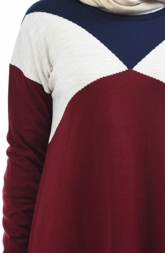 Claret red İslamitische Jurk 4139-01