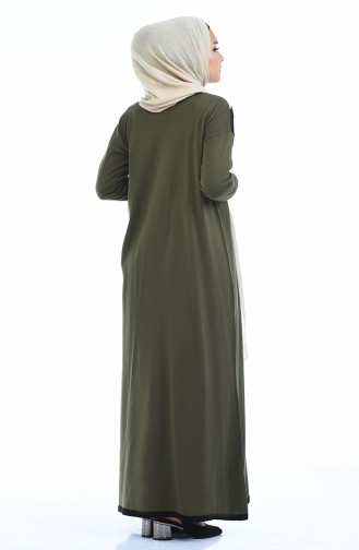 Khaki İslamitische Jurk 4139-03