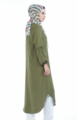 Geknöpfte lange Tunika 1239-06 Khaki 1239-06