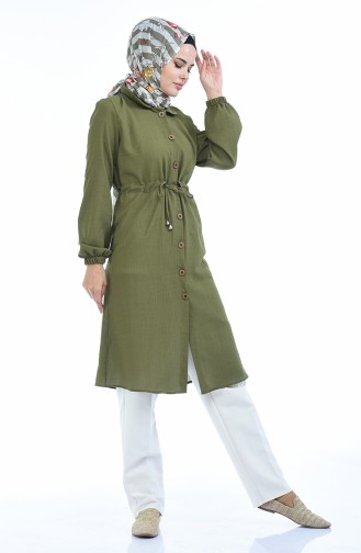 Geraffte Tunika  1244-06 Khaki 1244-06