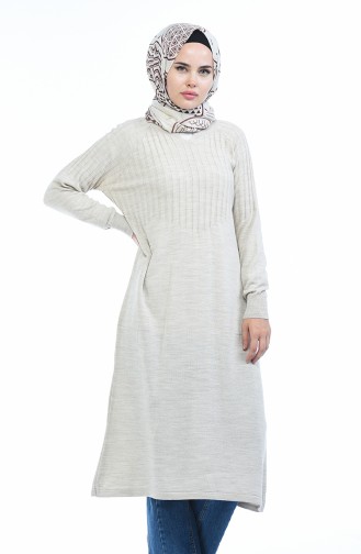 Trikot Tunika mit Kragen-detailliert 4136-02 Grau Weiss 4136-02