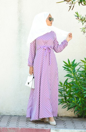 Violet Hijab Dress 8004-04