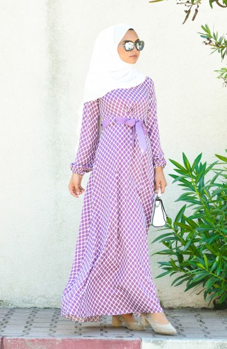 Violet Hijab Dress 8004-04