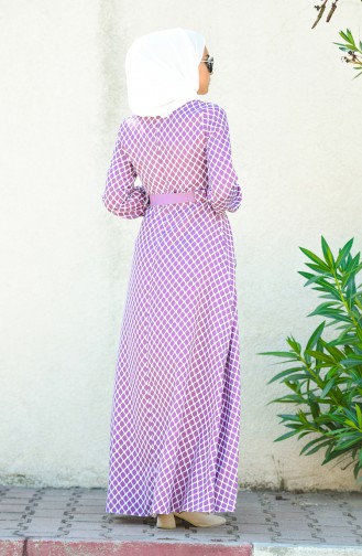 Violet Hijab Dress 8004-04