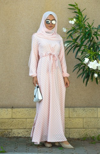 Powder Hijab Dress 8004-05