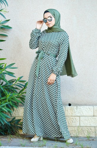 Smaragdgrün Hijab Kleider 8004-07