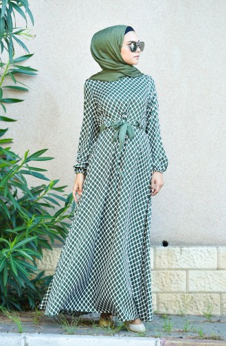 Emerald Green Hijab Dress 8004-07